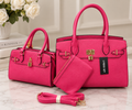 3-Piece Pink Handbag Set