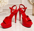 Red Patent Platform Heels