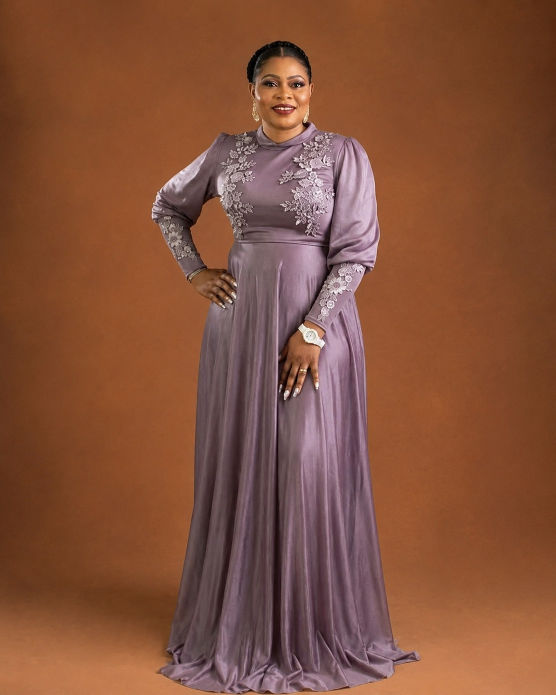 Elegant Glitter Embroidered Maxi Dress