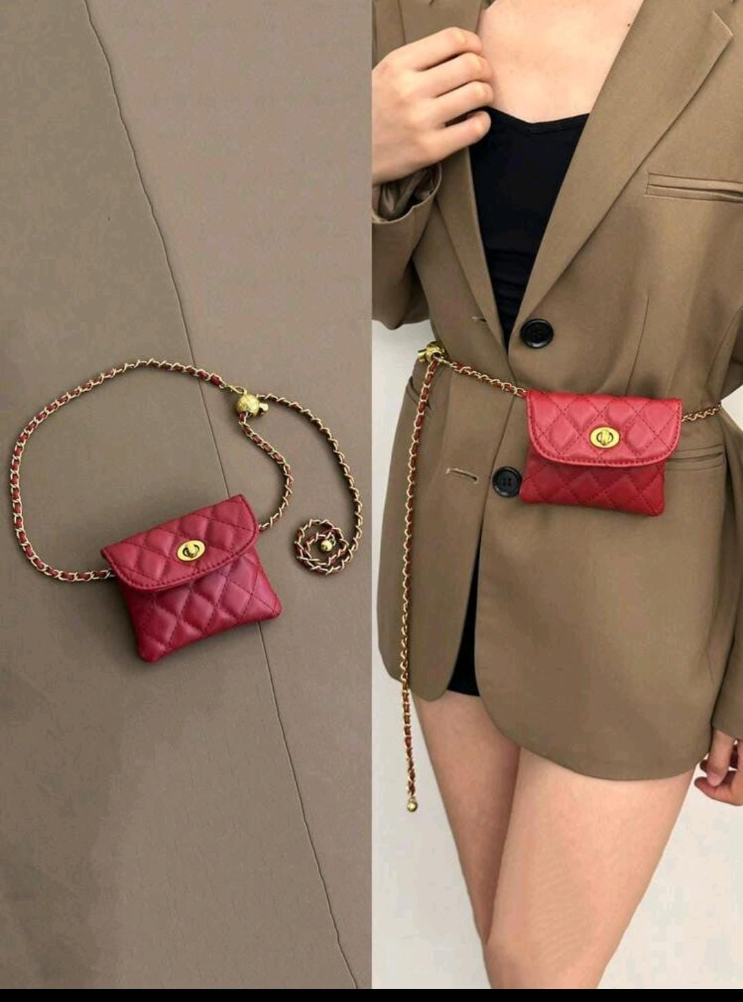 Quilted Mini Chain Belt Bag