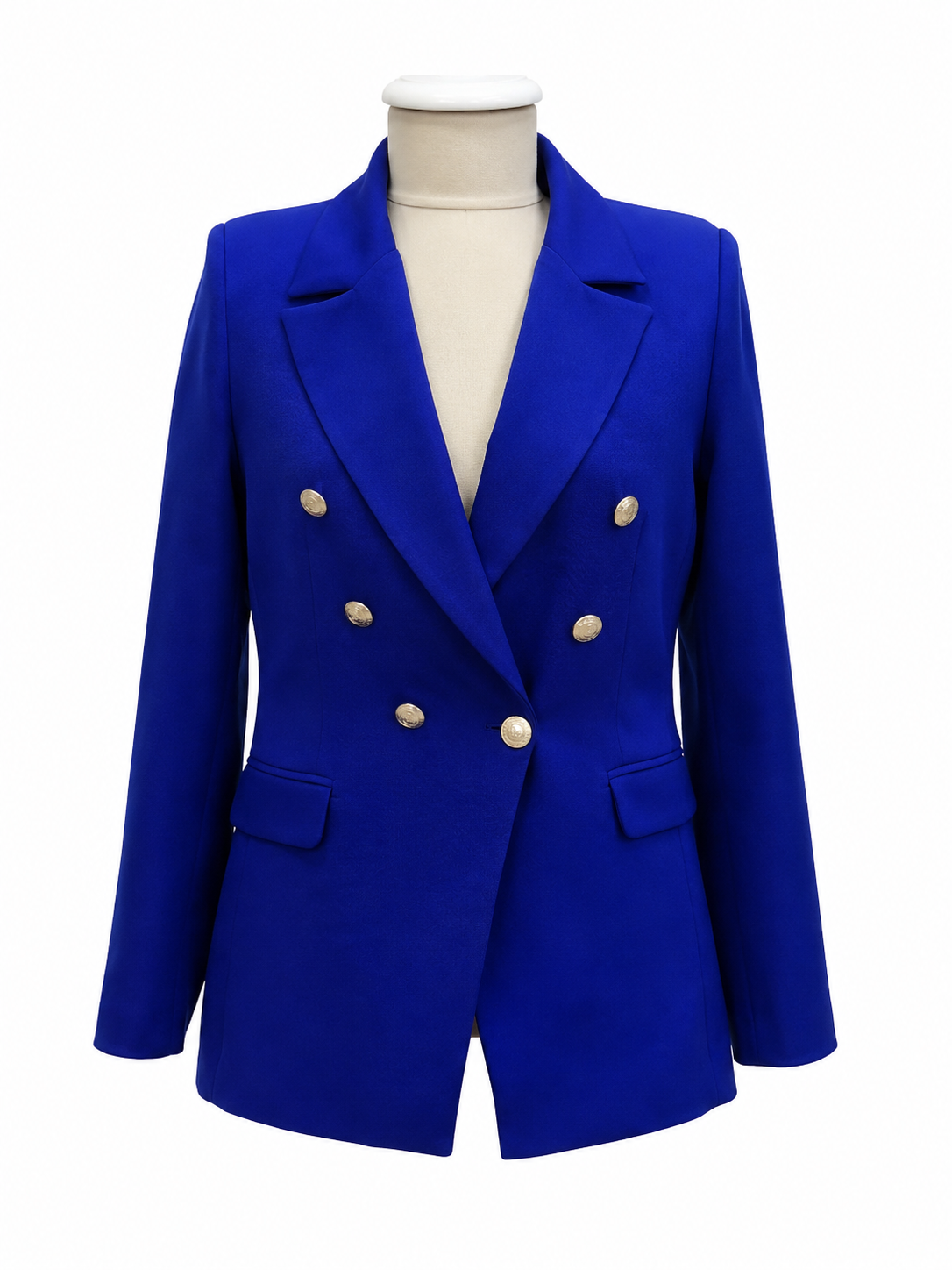 Royal Blue Belted Tailored Suit Set