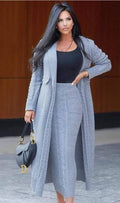 Luxury Knit Cardigan & Midi Skirt Set