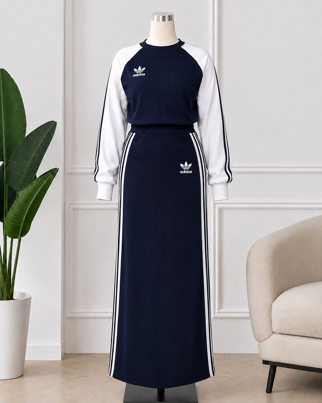 Black & White Sport-Luxe Two-Piece Dress