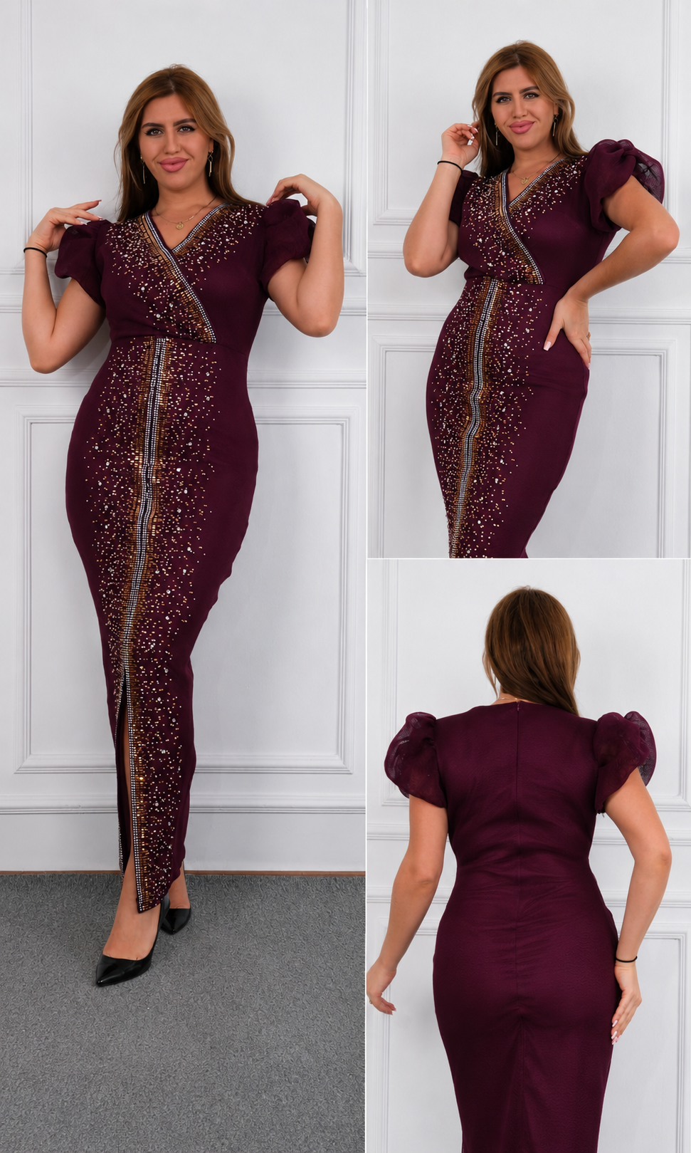 Radiance Luxe Embellished Midi Dress