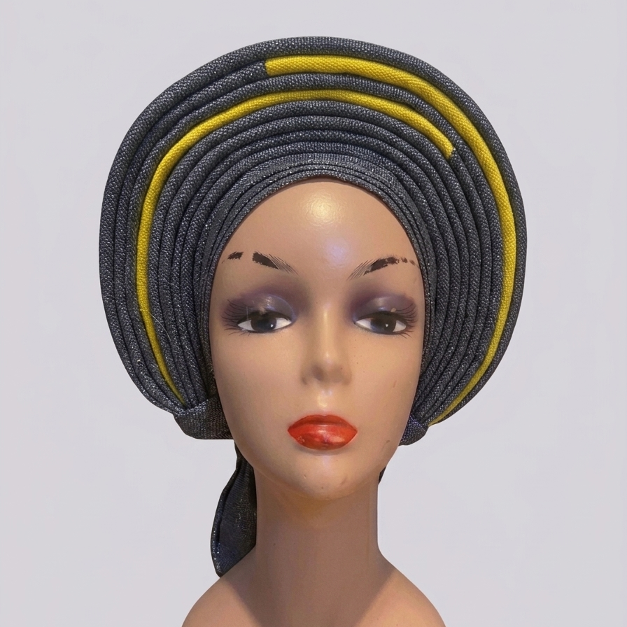 Premium Pre-Tied Auto Gele – Handcrafted Headwrap in Multiple Colors