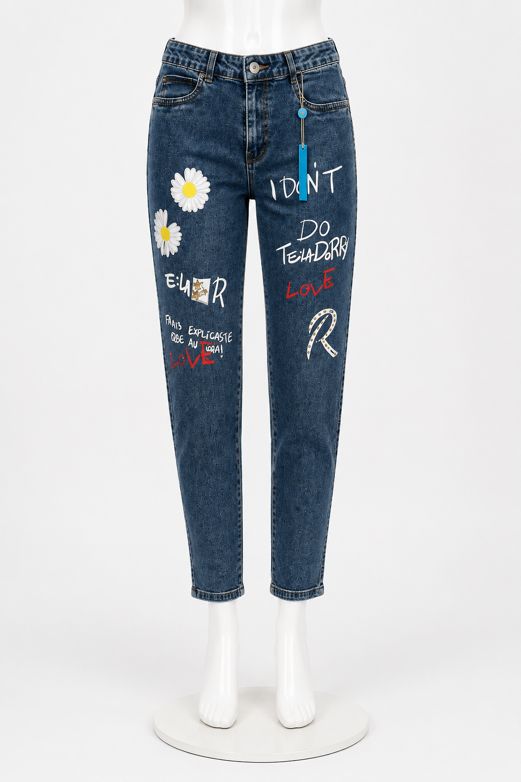 Doodle Graphic Straight-Leg Jeans