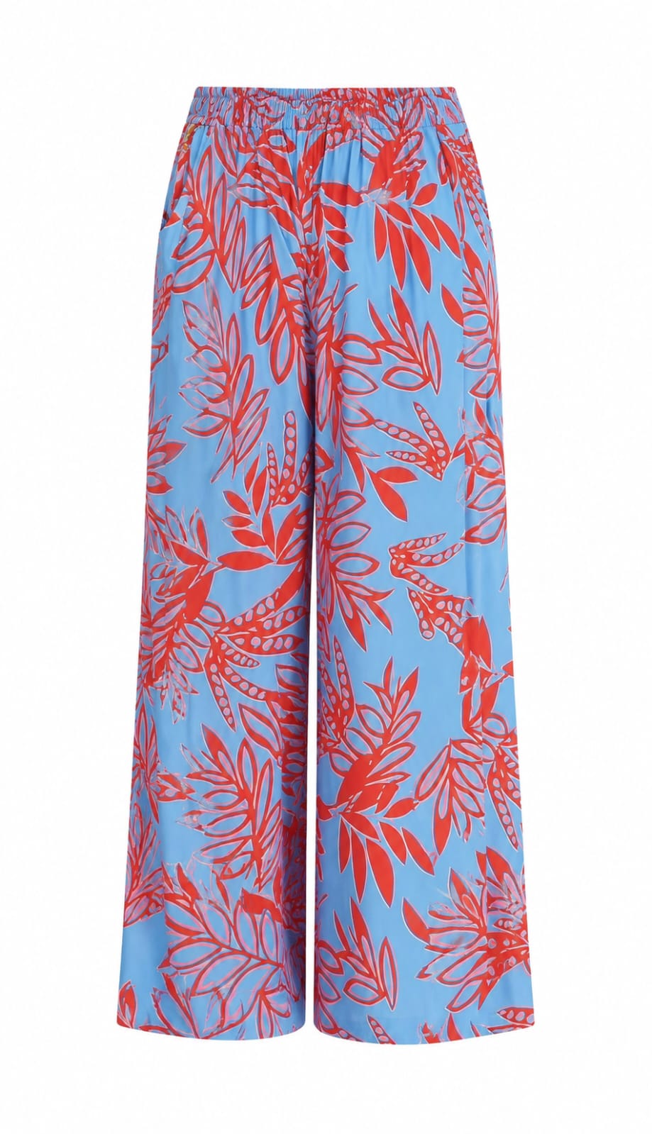 Retro Pop Floral 2-Piece Set – Graphic Tee & Wide-Leg Trouser Combo