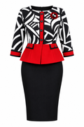 Elegant Black, White & Red 2-Piece Set
