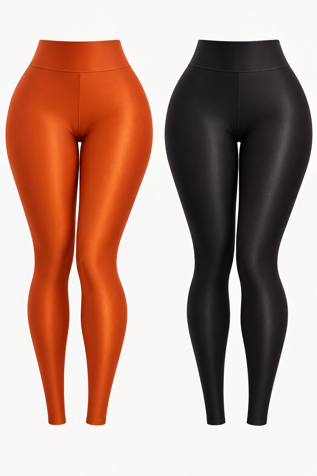 High-Waisted Faux Leather Sculpting Leggings
