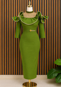 Olive Green Statement Midi Dress