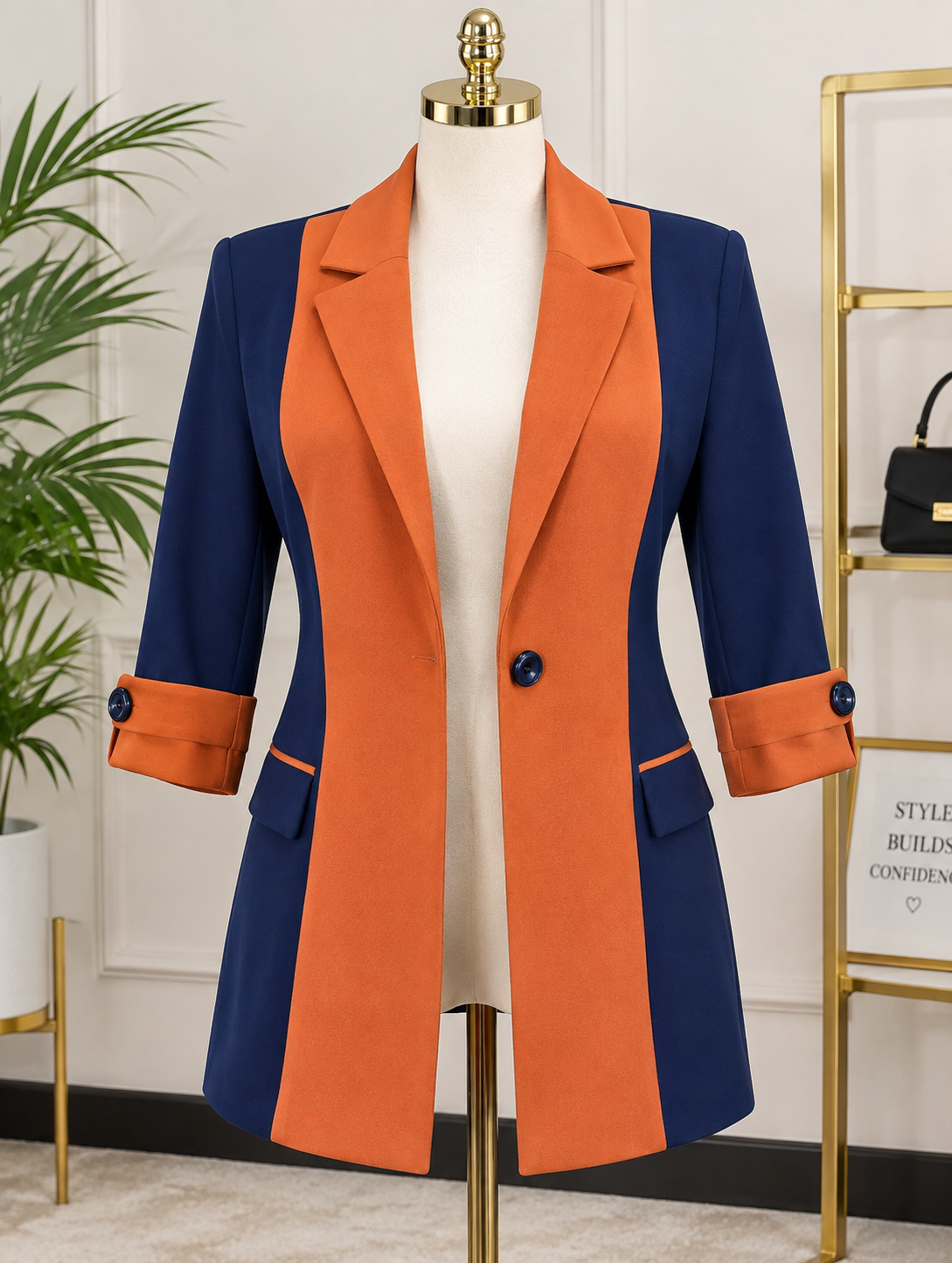 Executive Elegance Colorblock Blazer